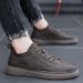 Spring 2024 New Men's Sports Casual British Style Black Leather Work Versatile Formal Business Trend Shoes_vogvips.com