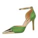 8386-7 Chinese Style Women's Shoes Banquet High Heels Shallow Mouth Splicing Pointed Hollow Strap Sandals For Women_vogvips.com