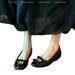 French Style Petite Height Increasing Flat For Women Spring Autumn Shallow Mouth Bowknot Ballet Square Toe Mary Jane_vogvips.com