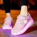 Skate Boys Girls Flashing Lights Two Wheel Roller Led Light Luminous Sneakers Outdoor Casual Shoes Children_vogvips.com