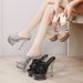 25 New Summer Crystal Bottom Transparent Waterproof Platform Super Heel Hentian High Round Head Strap Cool Drag Sexy_vogvips.com