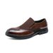 Euro Step Men's Brogue Carved Gentleman Business Leather Large Size Fashion Trend Loafers Slip-On Shoes_vogvips.com