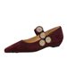 3683-1K92 Wind Versatile Slope Suede Low Heel Metal Decorative Strap Shallow Mouth Pointed Women's Single Shoes_vogvips.com