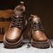 European Warm Series New Youth Autumn Winter Fashion Fleece-Lined Thick Sole Non-Slip Wear-Resistant Solid Color Lace-Up Large Cotton Martin_vogvips.com