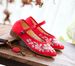 Wooden Sole Square Follow-up Coarse Heel Women's Embroidered Cloth Shoes, Spring And Autumn Style Pointed Fashion M Ü_vogvips.com
