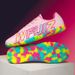Fresh Rainbow-Colored Football Shoes Men And Women, Lightweight, Non-Slip, Wear-Resistant, Breathable, Top Quality Suitable For_vogvips.com