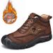 New high-top cotton-padded shoes men's shoes high-top fleece-lined warm leather shoes outdoor sports waterproof casual shoes non-slip hiking shoes_vogvips.com