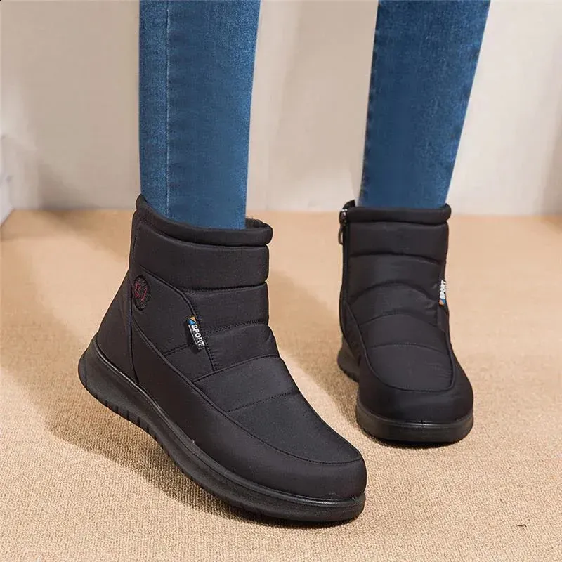 Snow Fur Woman zipper Platform For Women Soft Ankle Boots Waterproof Plush Botas Mujer Winter Shoes 240826_vogvips.com