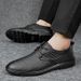 Men's Leather Shoes Lace-up Casual Leather Shoes Dress Men's Shoes Round Head Casual Men's Shoes_vogvips.com