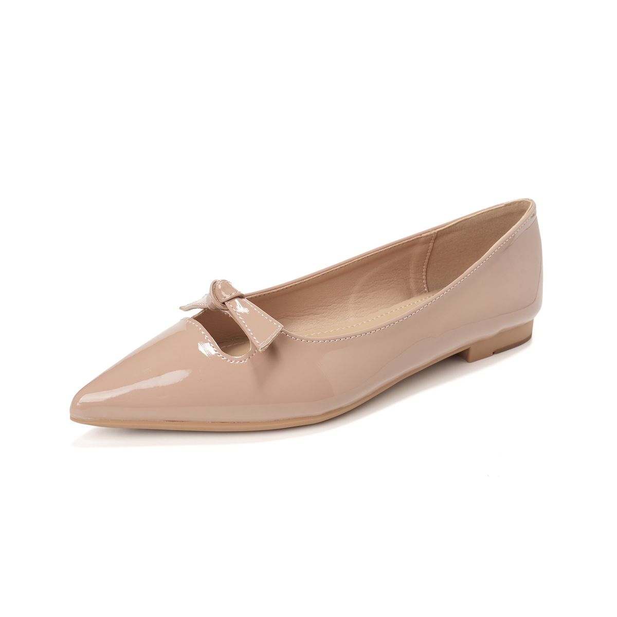 French Fairy Wind Pointed Head Flat Bottom Shallow Mouth Single Shoes Female Bow Commuter Low Heel Ladyshoes_vogvips.com