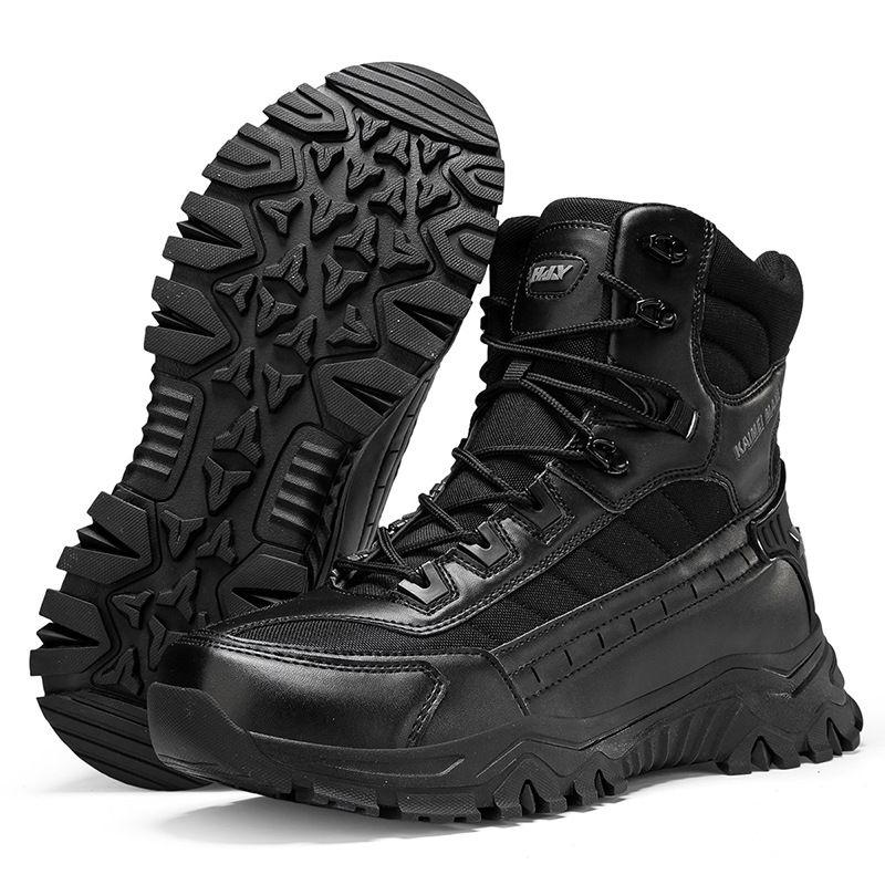 Men's Outdoor Casual Shoes, High Top Military Boots, Outdoor Sports Hiking Boots, Lace Up_vogvips.com