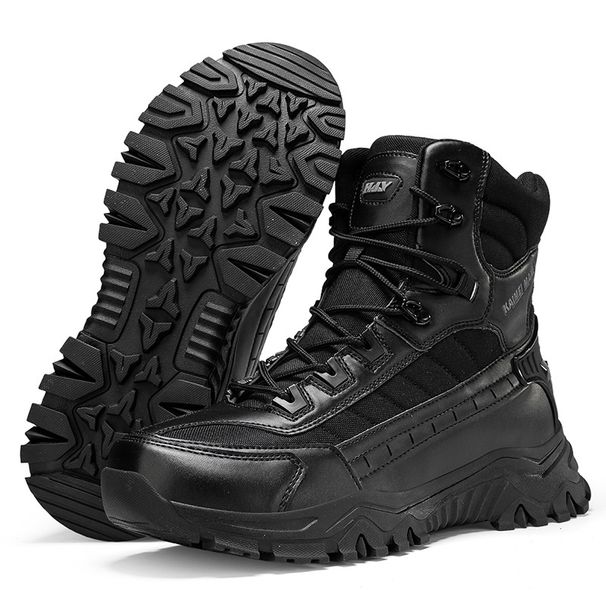 Men's Outdoor Casual Shoes, High Top Military Boots, Outdoor Sports Hiking Boots, Lace Up_vogvips.com
