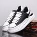Men's Shoes White Sneakers Genuine Leather Platform Shoes With Hidden Wedge Heels Trendy Dad Shoes For Couples_vogvips.com