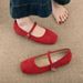 Hidden Heel Square Toe Shallow Mouth Single Shoes For Spring New Fairy Gentle Women Flat Yellow Loafers_vogvips.com