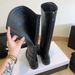 26ss New ChaneI Style Knight Over-the-Knee Long Round Toe Low Slimming High Tube Chunky Heel Back Zipper Women's Boots_vogvips.com