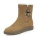 Sheepskin Snow Boots For Women Fleece Lined Thickened Retro Cotton Suede Fur Large Size Women's Shoes Winter Edition_vogvips.com