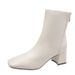 French Short 2024 New Autumn Winter Versatile Square Toe Chunky Heel Back Zipper Korean Style Internet Celebrity Elastic_vogvips.com