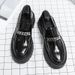 2025 New Men's Large Toe Thick Sole Height Increasing Patent Leather Glossy Casual Chunky Heel Loafers Hairstylist_vogvips.com
