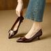 Sexy Stiletto High Heels 2026 Spring New French Fashion Mid-heel Pointed Soft Leather Slip-on Shallow Single Shoes_vogvips.com