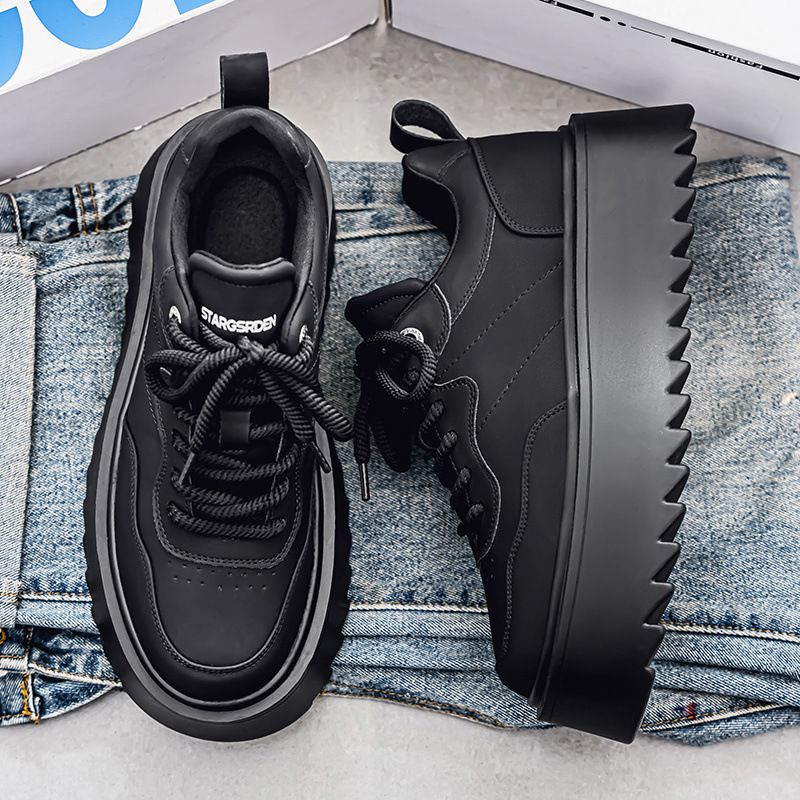 Beijiang Wolf Spring New Thick-Soled Black Sports Casual Platform Sneakers Men's Trendy Versatile White Shoes_vogvips.com