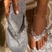 Women's Shoes 2025 Summer New Oversized Clip On Water Diamond Beach Sandals_vogvips.com