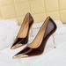 3739-25 Style Banquet High-heeled Women, Slim Super High Heels, Shallow Mouth, Metal Pointed Single Shoes For Women_vogvips.com