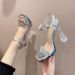 Women's High-heeled Sandals 2026 New Summer Style With Waterproof Platform, Chunky Single Strap, Rhinestones,_vogvips.com