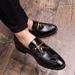 Men's British Style Pointed Toe Leather Korean Version Shiny Nightclub Hairstylist Fashion Slip-On Groom Wedding Shoes_vogvips.com