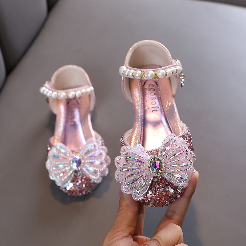 Girls Butterfly Diamond Girls Princess Baby Small Big Children Sandals Single Shoe Dance Show Shoes_vogvips.com