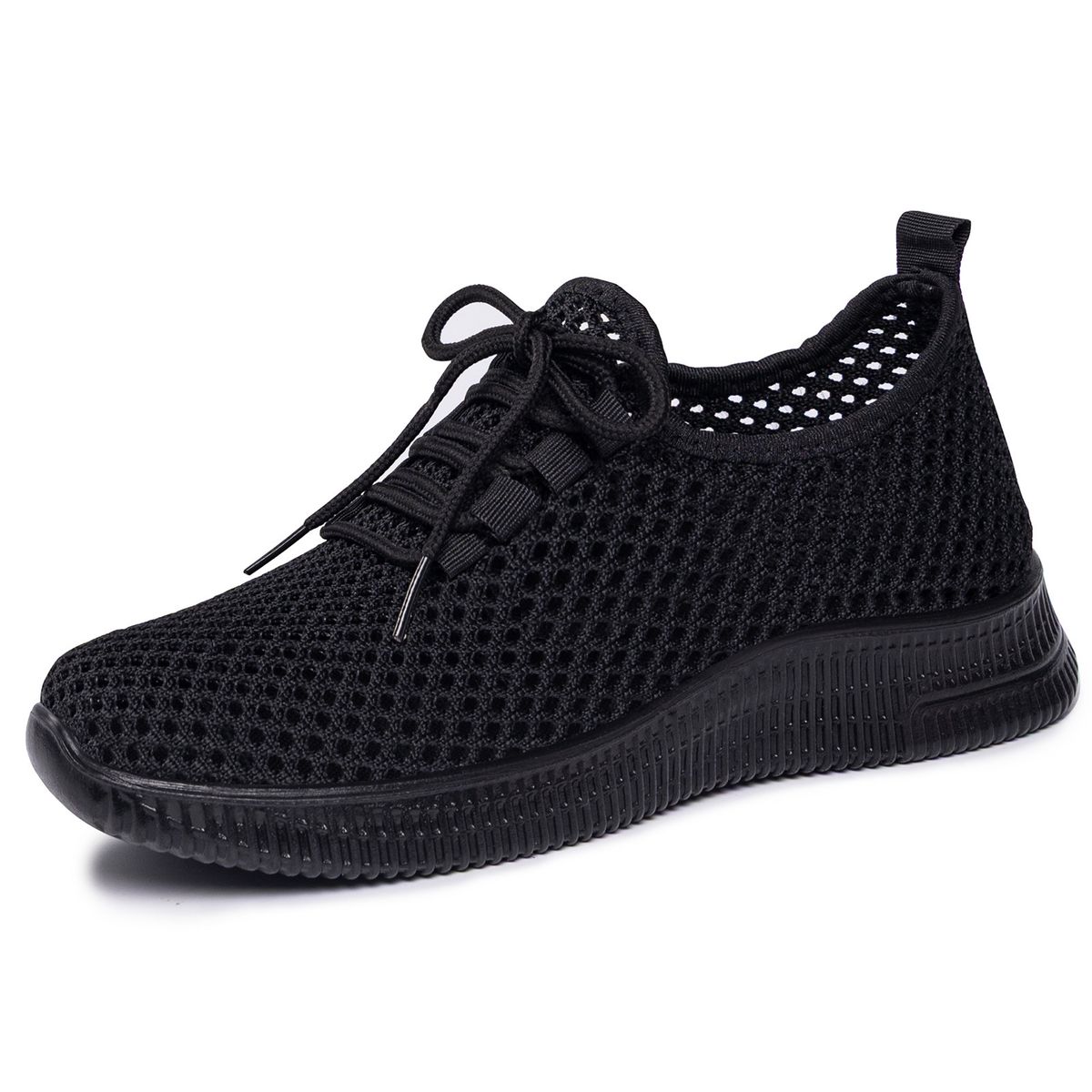 Casual Women's Single Shoes Lace-up Mesh Breathable Sneakers Large Size Spot Women's Mesh Shoes_vogvips.com