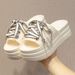 2026 New Outdoor Slippers EVA Summer Thick-Soled Home Height-Increasing Anti-Slip Fashionable Bowknot Women's Shoes_vogvips.com