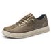 Men's Round Head Board Shoes Cowhide Surface Breathable Casual White Shoes Thick Sole Low Top Sports Men's Shoes_vogvips.com