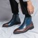 New Patchwork Large Size Autumn Leather Men's British Style Fashion Show High-top Trendy Martin Boots_vogvips.com