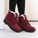 Women's Winter New Korean Style Thick-Soled Short Female Student Shoes Cotton With Fleece Warm Large Size Snow Boots For_vogvips.com