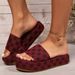Women's Slippers Plum Embroidery Muffin Bottom Casual Women's Flip-flops_vogvips.com