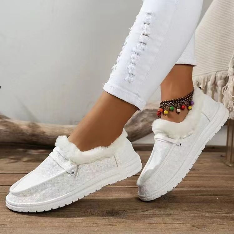 New Women's Winter Snow Boots Fashion Cotton Lace-up Fur Collar Casual Shoes For Big Size Warm & Cozy_vogvips.com