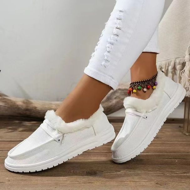 New Women's Winter Snow Boots Fashion Cotton Lace-up Fur Collar Casual Shoes For Big Size Warm & Cozy_vogvips.com