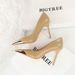 Women S High Heeled Stilettos With Heels And Shallow Pointed Metal Shoes_vogvips.com