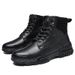 Men's Shoes Invisible Height Increase Men's High-top Martin Boots Retro Tooling Boots Flat Boots_vogvips.com
