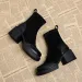 Short Shoes For Woman Black Women's Ankle Boots Sock Footwear Combat Booties Very High Heels Suede Punk Style Heeled_vogvips.com