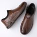 Men's Slip-On Leather Loafers - Soft Sole Comfortable Driving Shoes For Business Casual_vogvips.com