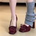 Chuyuji French-style Chunky Heel Red High-heeled Shoes Women, 2026 New Model, Elegant And High-end, Comfortable For The_vogvips.com
