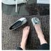 Mirror Toe Split Women's Flat Shoes - Genuine Leather Round Toe Slip-Ons For Casual & Dressy Outfits (Silver, Beige, Black)_vogvips.com