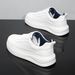 Men's Breathable Casual Shoes White Sporty Sneakers Thick Soled Height Increasing Versatile Spring Summer New_vogvips.com