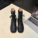 Grape Mom Same Style Motorcycle Miu Fashionable Belt Buckle Chunky Heel Mid-High Genuine Leather Riding Boots For Women_vogvips.com