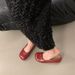 Gentle Soft Bow Silver Shoe Spring 2025 New Comfortable One Foot Kick Bean Women's Single Shoes_vogvips.com