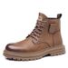 European Warm Series Winter Martin High-top Cotton Men's Fleece-lined Leather Shoes Warm Snow Boots_vogvips.com