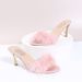 2021 Spring New Furry Thin High Heels One-Strap Fashion Sandals Plus Size Women's Slippers_vogvips.com