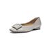 Fashionable Square Buckle Hollow Flat For Women, Shallow Open-toe Sandals, Slip-on Mary Jane Shoes, French-style_vogvips.com
