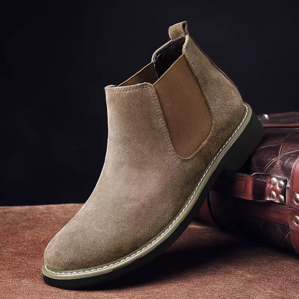 Autumn Winter Chelsea Boots Men British Style Suede Leather Shoes Men Slip On Casual Ankle Boots Men Big Size 46 Bota Masculina_vogvips.com